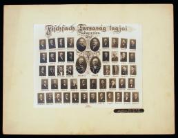 1930 A Fischfach Társaság (budapesti nyomdatulajdonosok) tagjairól készült kistabló, rajta 50 nevesített portré, Hollós műterméből, 16x21 cm, karton 25x33 cm