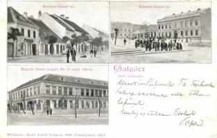 1899 Galgóc, Ferenc József tér, Polgári és leány fiúiskola / square, girl and boy school (r)