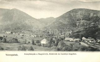 Verespatak, Aranybányák a Nagykirnik, Kiskirnik és Csetátye hegyben / gold mines in the mountains (EK)