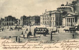 Geneva, Geneve; Place Neuve / square, horsecar (EK)
