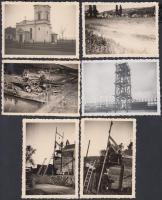 cca 1930-1940 6 db fotó Alsólendváról(lutheránus templom, fürdő építése, villanyelosztó stb.), némelyik hátoldalon feliratozva, 6x8,5 cm