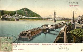 Budapest, Ferencz József híd, rakpart, kiadja Ganz Antal (fl)