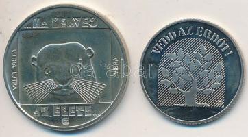 1984. 20Ft "FAO" + 1985. 100Ft alpakka "Természetvédelem - Vidra" T:PP,BU