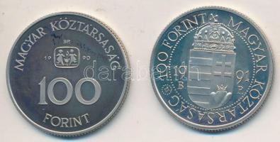 1991. 100Ft "II. János Pál pápa látogatása" + 1990. 100Ft "SOS Gyermekfalu" T:2 (PP)