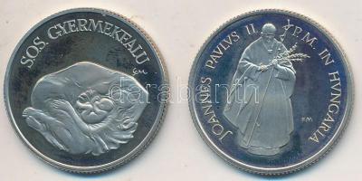 1991. 100Ft "II. János Pál pápa látogatása" + 1990. 100Ft "SOS Gyermekfalu" T:2 ...