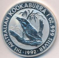 Ausztrália 1992. 1$ Ag "Kookaburra" (1oz/0.999) T:1 Australia 1922. 1 Dollar Ag "Kook...