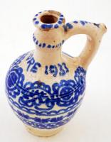 "Jamboree 1933" feliratú díszített cserép korsó, kézzel festett, jelzett, kopásnyomokkal, ...