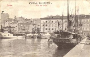 Fiume, Via del Lido / port, ship of Petar Zrinski (Rb)