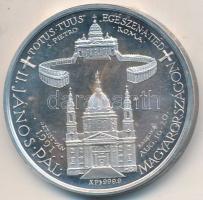 1991. "Őszentsége II. János Pál Magyarországon" Ag emlékérem (31,2g/0.999/39mm) T:2 (PP)