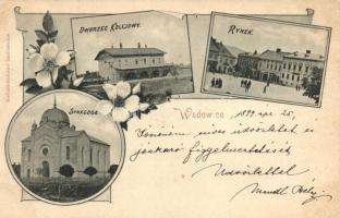 Wadowice, Synagoga, Dworzec kolejowy, Rynek / synagogue, railway station, main square; floral (cut, badly damaged condition)