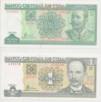 Kuba 2006. 5P (2x) sorszámkövetők + 2007. 1P (2x) sorszámkövetők T:I,I- hajtatlanok Cuba 2006. 5 Pesos (2x) sequential serials + 2007. 1 Peso (2x) sequential serials C:UNC,AU unfolded