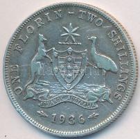 Ausztrália 1936. 1FL Ag "V. György" T:2- Australia 1936. 1 Florin Ag "George V" C:VF