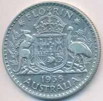 Ausztrália 1938. 1FL Ag "VI. György" T:2- Australia 1938. 1 Florin Ag "George VI" C:VF