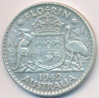 Ausztrália 1942. 1Fl Ag "VI. György" T:2- Australia 1942. 1 Florin Ag "George VI" C:VF