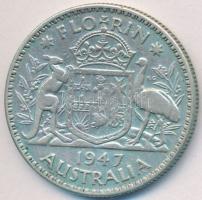 Ausztrália 1947. 1Fl Ag "VI. György" T:2- Australia 1947. 1 Florin Ag "George VI" C:VF