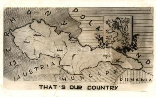 'That's our country' Czechoslovakia map, patriotic propaganda (non PC backside)