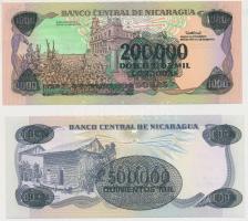 Nicaragua 1985. 1000C "500.000C" felülbélyegzéssel + 1000C "200.000C" felülbélye...