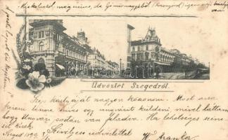 1899 Szeged, utcaképek, floral (Rb)