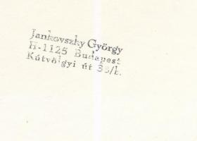 1983 Jankovszky György(1946-): New York, feliratozva, kartonra kasírozva, pecséttel jelzett, 15x10 c...