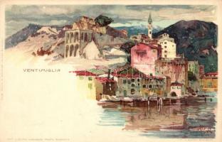 Ventimiglia, Cartoline Postali Artistiche di Velten No. 224. litho s: Manuel Wielandt