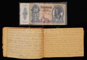 1944-1945 Munkaszolgálatos naplója ukrán, lengyel, szlovák, német és magyar területen töltött időről, érdekes részletekkel