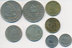 Guatemala 1974-1984. 1c sárgaréz (2x) + 5c CuNi (2x) + 10c CuNi (2x) + 25c CuNi (2x) T:vegyes Guatemala 1974-1984. 1 Centavo Brass (2x) + 5 Centavos CuNi (2x) + 10 Centavos CuNi (2x) + 25 Centavos CuNi (2x) C:mixed