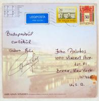 Puskás Ferenc (1927-2006) aláírása elküldött levelezőlapon