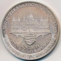Bozó Gyula (1913-2004) 1999. "A Szent Szék és a Magyar Köztársaság közötti diplomáciai kapcsolat felvételének emlékére" Ag emlékérem (35.7g/0.835/42,5mm) T:2 (PP)