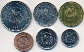 Dominikai Köztársaság 1986-1992. 1c-1P (6xklf) fémpénz T:2,2-
Dominican Republic 1986-1992. 1 Centav...