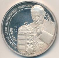 Bozó Gyula (1913-2004) / Szabó Géza (1939-) 1991. Mindszenty bíboros emlékére Ag emlékérem "JOSEPHUS CARD.MINDSZENTY PRINCEPS PRIMAS 1892-1975 / SZABAD HAZÁD VÉGSŐ NYUGHELYEDRE VÁR" (36g/0.925/42,5mm) T:2 (PP)