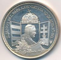 Bozó Gyula (1913-2004) / Szabó Géza (1939-) 1991. "II. János Pál pápa látogatása 1991. aug. 16-20./ Életünk Krisztus" Ag emlékérem (36.66g/0.925/42,5mm) T:2 (PP)