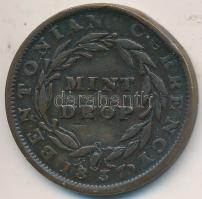 Amerikai Egyesült Államok 1837. Réz szükségpénz T:2- ph. USA 1837. Copper "Hard Time" token C:VF edge error