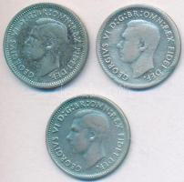 Ausztrália 1950-1952. 3P Ag "VI. György" (3x) T:2,2-
Australia 1950-1952. 3 Pence Ag &quot...