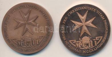 Bozó Gyula (1913-2004) / Szabó Géza (1939-) DN "Johannita rend / 1241. Muhi" (2x) Br emlékérem pár (42,5mm) T:1,PP