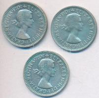Ausztrália 1957-1959. 3P Ag "II. Erzsébet" (3x) T:2,2-
Australia 1957-1959. 3 Pence Ag &qu...