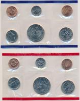 Amerikai Egyesült Államok 1997D 1c-1/2$ (6xklf) + 1997P 1c-1/2$ (6xklf) forgalmi sorok fólia tokban,...