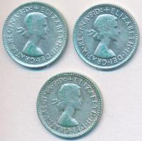 Ausztrália 1962-1964. 3P Ag "II. Erzsébet" (3x) T:2,2-
Australia 1962-1964. 3 Pence Ag &qu...