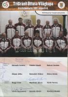 Martinek János, Pálvölgyi Miklós, Sárfalvi Péter és Vörös Zsuzsa olimpiai bajnokok aláírásai a 2011-es TriGránit Öttusa Világkupa műsorfüzetén