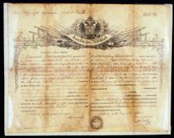 1870 Tabor, Katonai végelbocsátó levél / 1870 Tabor (Bohemia), Military dismissal letter