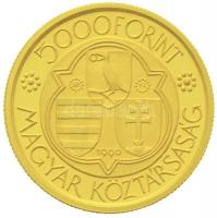 1990. 5000Ft Au "Mátyás király" (0.986/6,97g) T:2 (PP) 
Hungary 1990. 5000 Forint Au "...