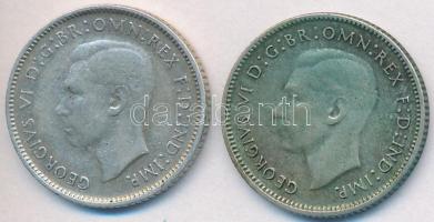 Ausztrália 1943-1946. 6P Ag "VI. György" (2x) T:2-
Australia 1943-1946. 6 Pence Ag "G...