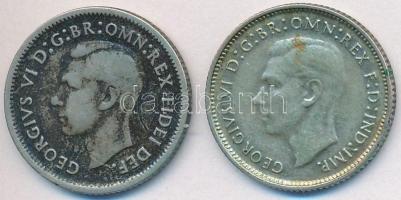 Ausztrália 1948-1950. 6P Ag "VI. György" (2x) T:2-
Australia 1948-1950. 6 Pence Ag "G...