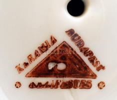 Budapest porcelán ostoros fiú, kézzel festett, jelzett, apró kopásnyomokkal, m: 20 cm