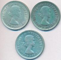 Ausztrália 1960-1963. 6P Ag "II. Erzsébet" (3x) T:2,2-
Australia 1960-1963. 6 Pence Ag &qu...