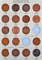 Ausztrália 1911-1964. DANSCO dísztokos Penny gyűjtemény 73db különféle évjárattal illetve variánssal...