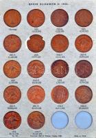 Ausztrália 1911-1964. DANSCO dísztokos Penny gyűjtemény 73db különféle évjárattal illetve variánssal...