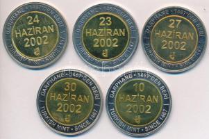 Törökország 2002. 1.000.000 Lire (5xklf) T:1-,2 Turkey 2002. 1.000.000 Lira (5xklf) C:AU,XF