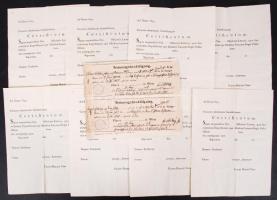 1918 Bécs (Wien), Német nyelvű házasságkötési igazolás és 9 db 1800-as évek elejéről származó kitöltetlen certificatum (bizonyítvány)/ German marriage certificates.
