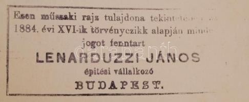 1915 Bp., A győri Teleszky úti híd terve, Lenarduzzi János építési vállalkozó pecsétjével, 3 db