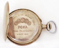 Doxa anti-magnétique zsebóra, működik, a számlapon apró hajszálrepedésekkel, egyébként jó állapotban